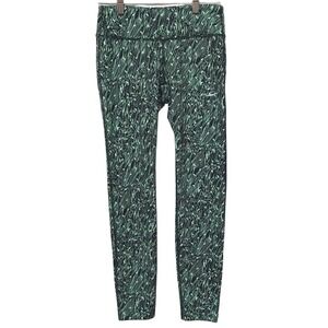 Nike Dri-Fit 7/8 Ankle Leggings Womens‎ Small Low Rise Green Pattern Athletic